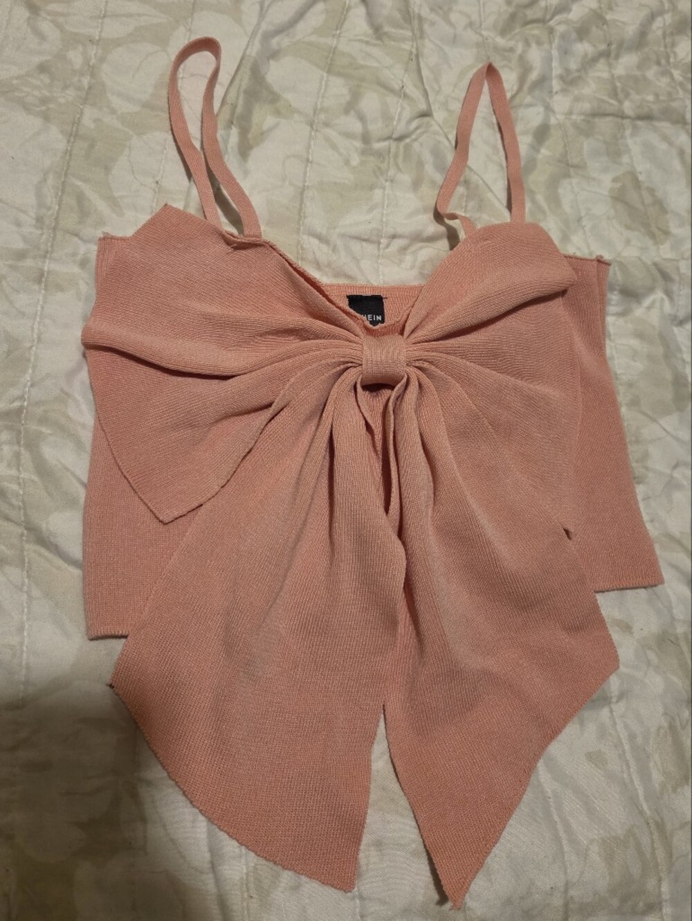 Bow Front Knit Crop Tank Top